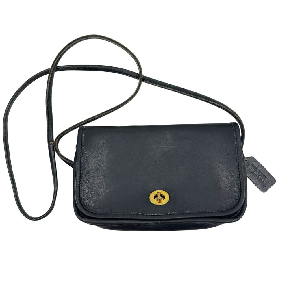 VTG Coach 9375 Dinky Crossbody Bag Black Leather USA Made